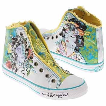 Ed Hardy Highrise Turquoise Patent High Top Sneakers product image