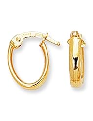 Childs 14k Gold Oval Hoop Earrings