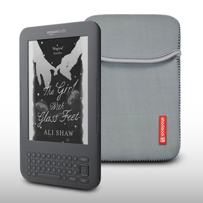 AMAZON KINDLE GREY NEOPRENE CARRY POUCH CASE BY CELLAPOD CASES