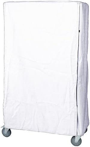Quantum Storage Systems CC183674WNV Wire Cart Cover with Velcro Flap, 400 Denier Nylon, White, 18" Width x 36" Length x 74" Height