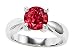 1.35 cttw 925 Sterling Silver 14K White Gold Plated Lab Created Round Ruby Engagement Ring - Gold Plated Silver
