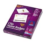AVE5384 - Clip Style 3x4 Laser/Ink Jet Badges