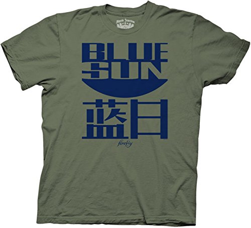 Joss Whedon Serenity Blue Sun Logo Mens T-Shirt (Military Green), Large