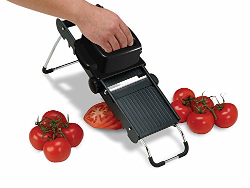 Jaccard ABS SafeHands Mandolin Slicer with Seven Interchangeable Blade Cartridges - QUITE POSSIBLY THE SAFEST MANDOLIN IN THE WORLD Black