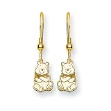 Gold-plated SS Disney Winnie the Pooh Dangle Wire Earrings