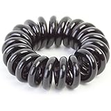 10pcs Plastic Stretchy Elastic Coiled Phone Wire Ponytail Holders Hair Bands/Ties/Cord-Black(we20150017)