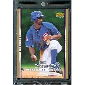 2007 Upper Deck First Edition Baseball Card #188 Juan Pierre Chicago Cubs - Mint Condition - In Protective Display Case !