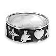 Sterling Silver Plain Rings with Charm Designs - Sizes: 6-12