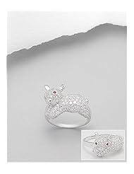 Rabbit CZ Ring In 92.5 Sterling Silver