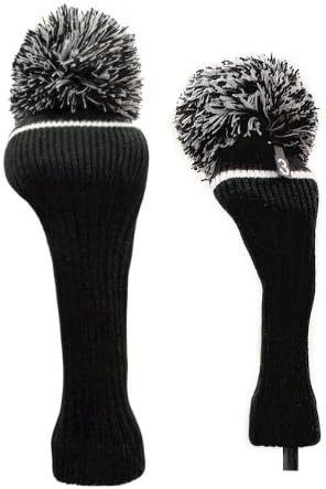 Classic Knit Spandex Pom Pom Golf Headcovers for Drivers, Fairway Woods, Hybrids and Putters