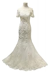 Mermaid Lace Applique Off the Shoulder  Dress