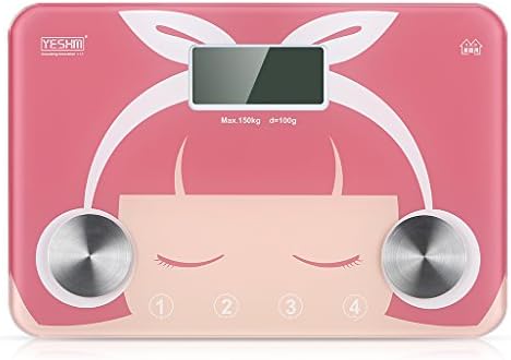 YESHM YHF1540 Precision Body Fat Scales Ingredient Analysis Electronic Personal Scales with LCD Display Home Use for Gift pink with Tempered Glass (Pink)