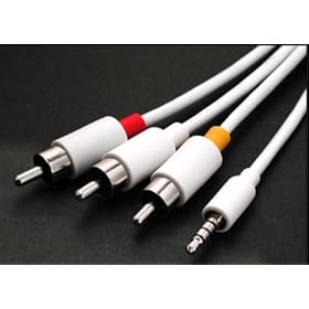 iPOD VIDEO / HIFI CABLE, 3.5mm RCA to AUDIO VIDEO AV TV Cable for IPOD Video Photo Nano Mini