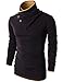 H2H Mens Casual Slim Fit Color Point Turtleneck Knit Pullover Sweater