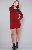 Motel The Louise Sweater Dress in Navy and Berry,Dresses for Women