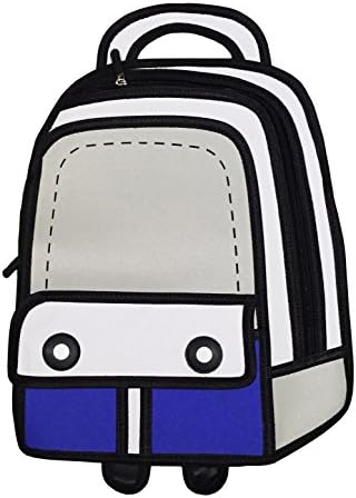 2015 New Design 3D Style 2D Drawing Catoon Comic Paper Bag Kid's Backpack (Grey)