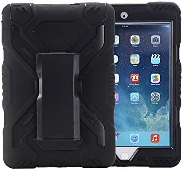 iPad Pro 9.7 Case, Truevaluetech Premium PC+Silicon+PET Screen Full Protection Rugged Extreme Shockproof Waterproof Heavy Duty Defender Case Cover with Kickstand for Child kid Students (Black+Black)