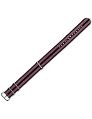 NATO Ballistic Nylon Watch Band - Black with Grey & Red stripes - 20mm