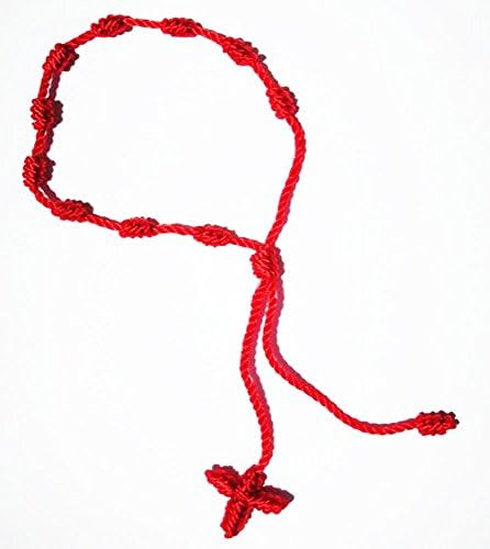 Red Decenario Cross Friendship Rosary Thread Pulseras Bracelet By Knotted