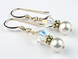 April Crystal Gold Filled Swarovski Crystal Beaded Birthstone Earrings