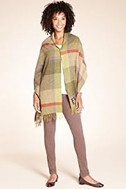 Pure Wool Checked Woven Wrap
