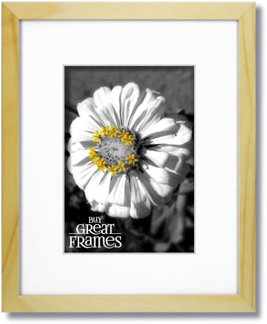 16x20 Natural Light Wood Frame and Glass with Single White Mat for 11x14.
