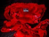 Baby Fur - Red Faux Fur Diaper Bag