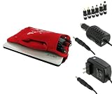 rooCASE 4n1 Neoprene Netbook Sleeve Case with DC 12v Car / AC Wall / Airplane Charger for HP Mini 210 10.1-Inch Vivienne Tam Edition series(Spring Butterfly - Red)