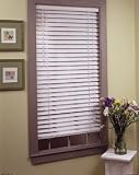 2 VINYL WOOD LOOK VENETIAN BLINDS, 33 wide x 64 long, White