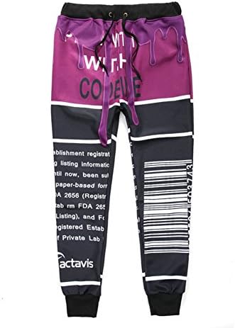 Casual White Sweatpants Men/women Letter 100 emoji joggers pants (XL)