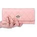 Jastore Elegant Lady Women Clutch Crown Wallet Long Purse Leather Wallet (Pink)