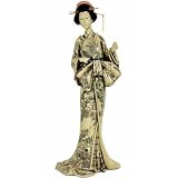 14 Geisha Figurine with Large Bow Kimono