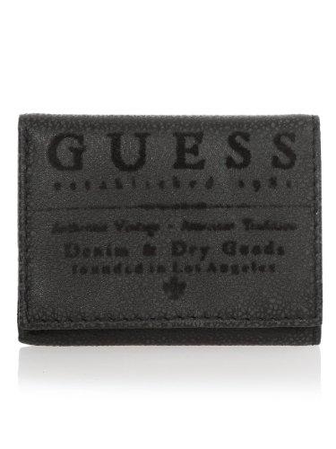 GUESS Black Logo Tri-fold Wallet