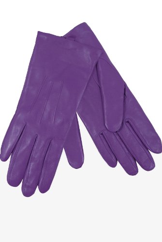 Purple Leather Gloves - Size Medium