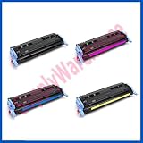 High Yield HP Color LaserJet 2600n 1600 2605dn 2605dtn Toner Cartridge Set, HP Q6000A Q6001A Q6002A Q6003A Toner Cartridges, Remanufactured