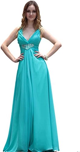 Himalaya Star Women's Deep V-Neck Elegent High Waist Bridesmaid Dresses Size S
