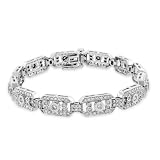 10K White Gold 2.92 Carat Diamond Bracelet 7