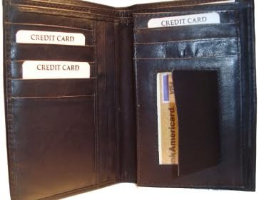Leather Travel Passport Wallet with Twelve Credit Card Pockets