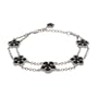 Designer Style Double Strand Onyx Clover Bracelet