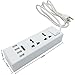 Portable Power Strip with 2 Outlets for Universal Plugs and 4 USB Charger Ports, with 5.5 ft Power Supply Cord and US Standard 3 Pin Plug. Wide Range Input From 100v-240v, 50hz to 60hz, 2 Power Sockets to provide Maximum 2000W output. 2 USB ports for 5V 2.1A and 2 USB ports for 5V 1A output, with 10A sparkproof switch and operation indicator. LK-USB4+2