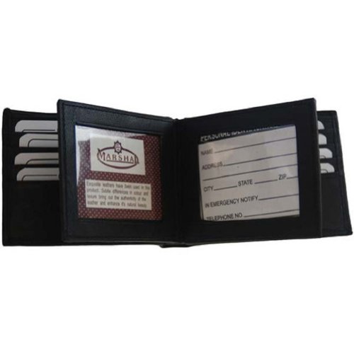 Mens Leather Wallet Lamb Bifold Triple Window