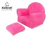 KidKraft Bubblegum Chenille Rocker with Ottoman