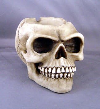 Stylish Decorative Ashtray ~ Skull ~ Collectible Skeleton Decoration Smoke Container ~ Approx 3"