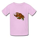 SIANDA Kid's Lehigh University Mountain Hawks Mascot 1996 Logo Unisex T-Shirts Size S Pink