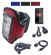 Microsoft Zune HD Armband with Armlength 10.5 Inch and 14.6 Inch + Screen Protector + Zune HD Wall Charger + Car Charger + Data Cable(3 colors available) (10.5", Red)