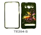 HTC EVO 4G TRANSPARENT DESIGN CUPID WITH STARS SNAPON, CASE, COVER, FACEPLA ....