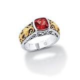 STARHAVEN Sterling Silver, 18k Yellow Gold & Garnet Queen Ring