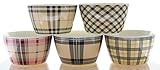 JustNile Assorted Check Rice/ Soup Bowl Set - 5 Piece 4.5" England Check Design