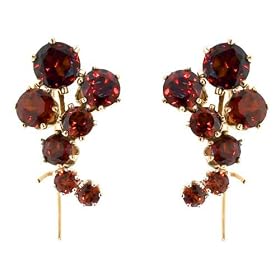 14K Gold Garnet Paisley Earrings by Suz Andreasen, MADE IN AMERICA by 