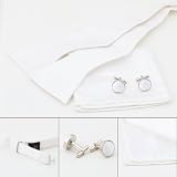 Off-white Self-tie Silk Bow Tie for shirt for marriage Hanky Cufflinks Set With Box BT1008